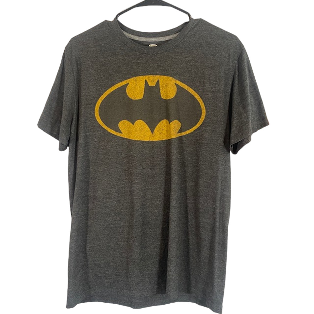 Old Navy Gray Short Sleeve Batman Graphic Lightweight T-Shirt Women Sz M